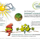 Eine schematische Darstellung einer Sonne, eines Lebosol®-Männchens und einer Zuckerrübe