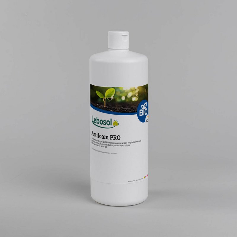 Picture of a white bottle with the label of our product Lebosol®-Schaumstopp PRO