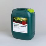 Picture of a darkgreen canister with a lightgreen lid and the label of our product Lebosol®-Mangan-Nitrat 235