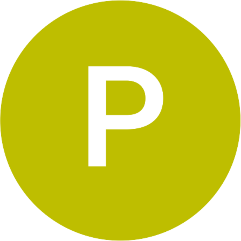 Hellgrüner Kreis mit dem periodischen Zeichen P für Phosphor