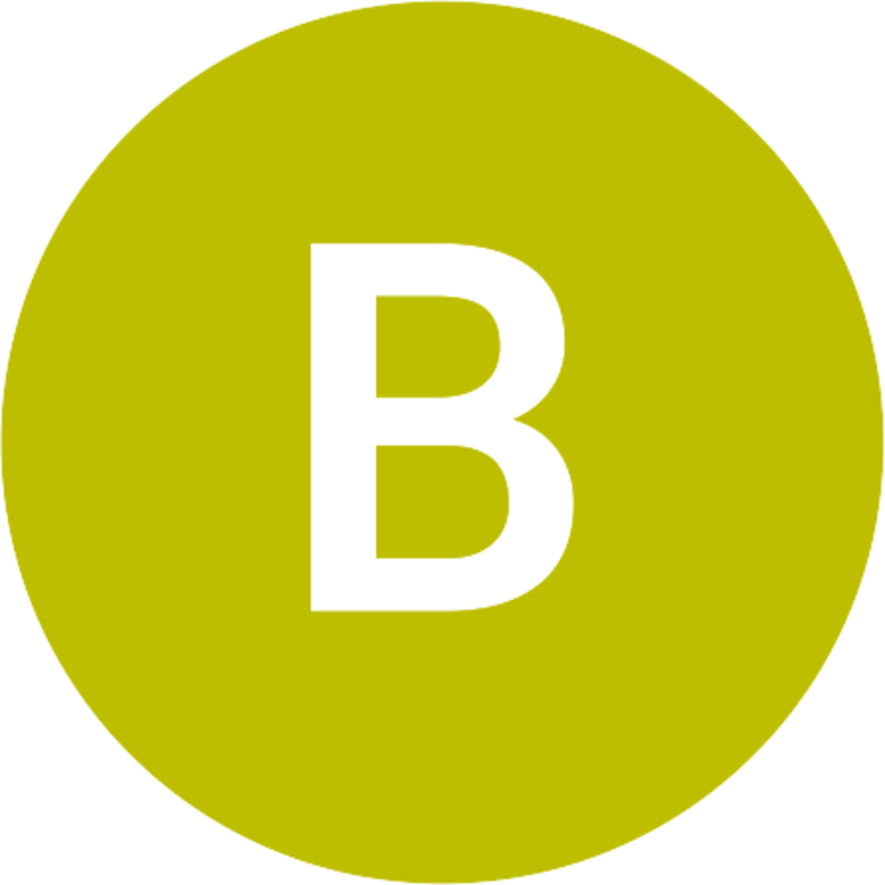 Hellgrüner Kreis mit dem periodischen Zeichen B für Bor