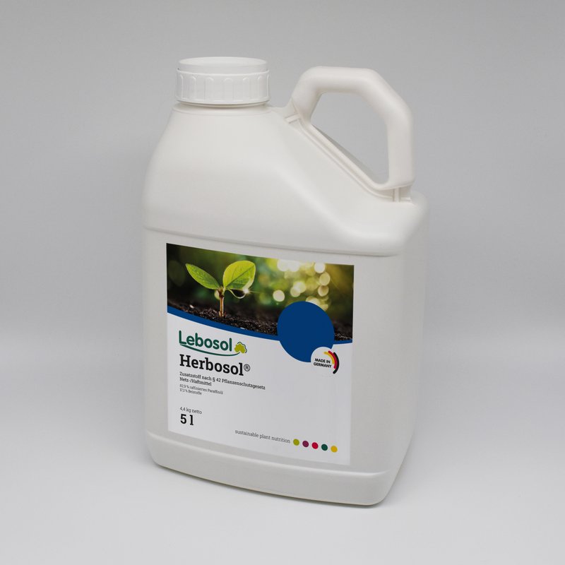 Foto eines weißen Kanisters mit schwarzem Deckel und dem Etikett von dem Produkt Herbosol®
